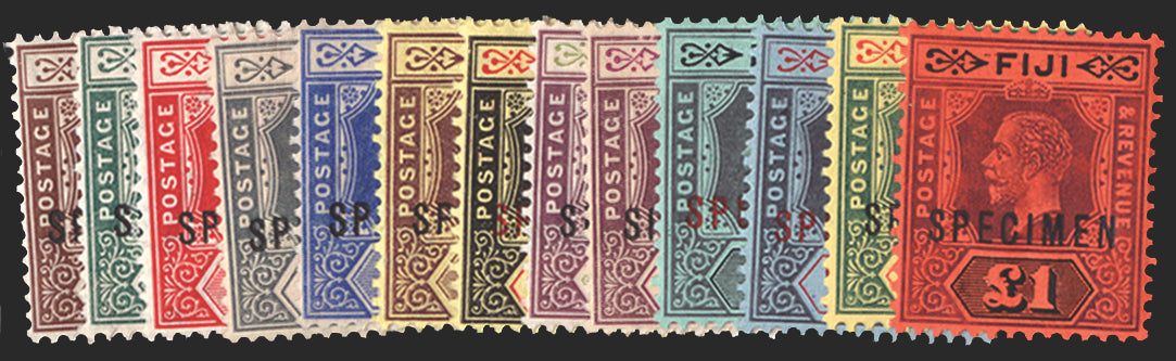 FIJI 1912-13 set of 13 to £1 SPECIMEN, SG125s/37s