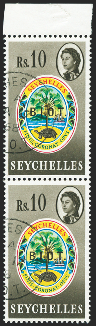 BRITISH INDIAN OCEAN TERRITORY 1968 10r multicoloured (USED), SG15a