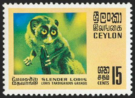 CEYLON 1970 Wildlife 15c 'Loris' error, SG562a