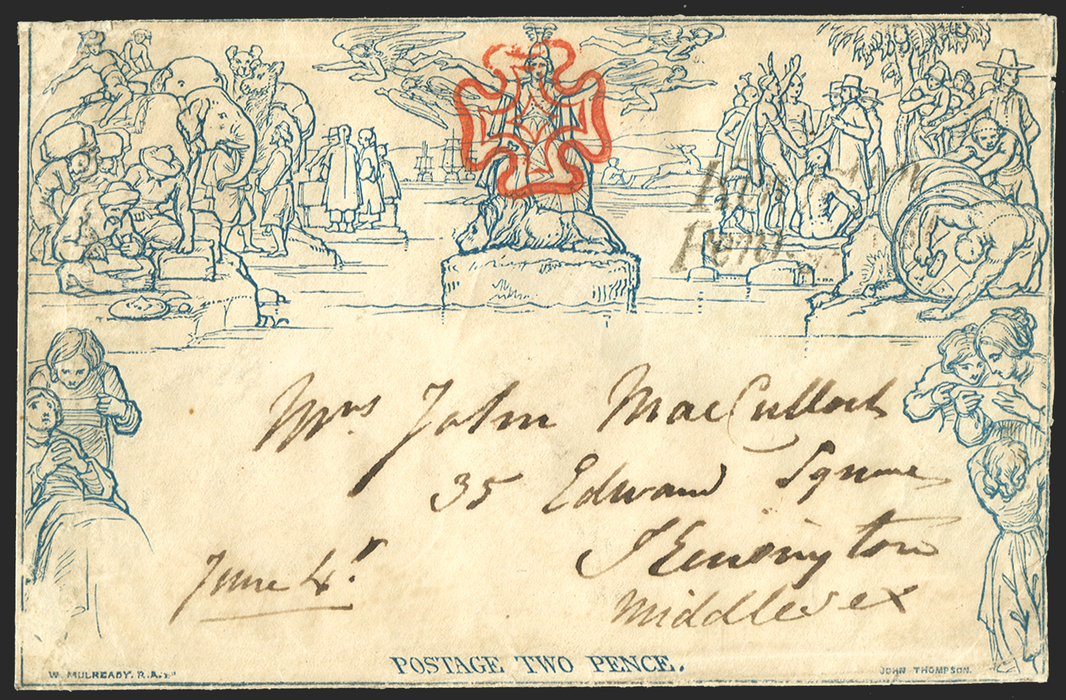 Great Britain 1840 2d Mulready Envelope (Forme 1, Stereo a203), SGME4