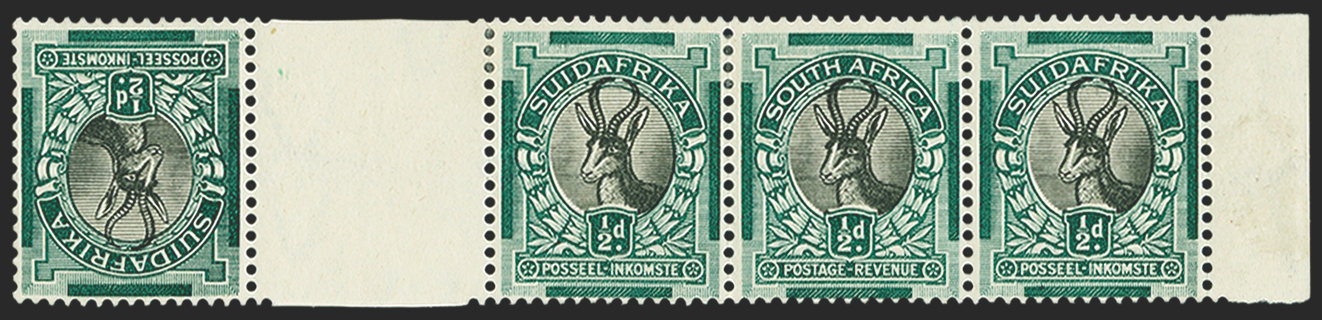 SOUTH AFRICA 1930-45 ½d black and green 'SUIDAFRIKA' variety, SG42b