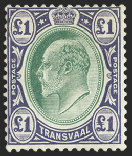 South Africa Transvaal 1904-09 £1 green and violet, SG272a