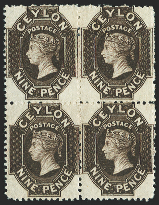 CEYLON 1867-70 9d blackish brown, SG69b