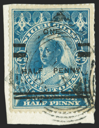 NIGER COAST 1894 ½d on 2½d blue, SG65