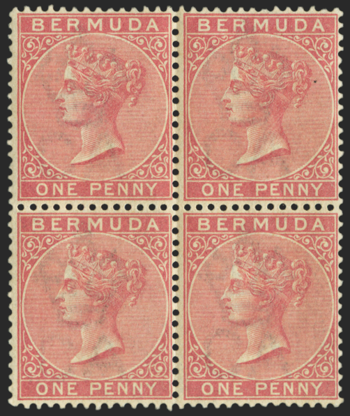 BERMUDA 1883-1904 1d dull rose (UNUSED), SG22