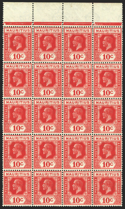 MAURITIUS 1921-34 10c carmine-red, SG230