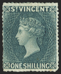 ST VINCENT 1863-68 1s slate-grey, SG9