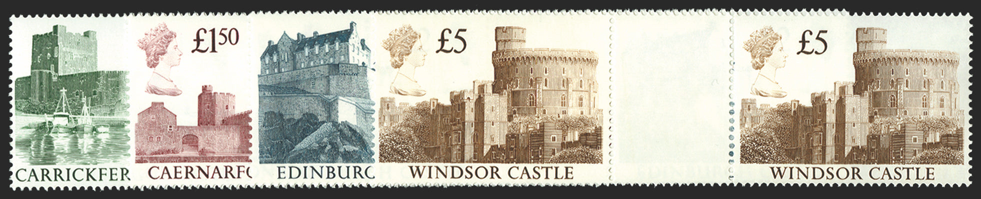 Great Britain 1988 £1-£5 "Castles", SG1410/3