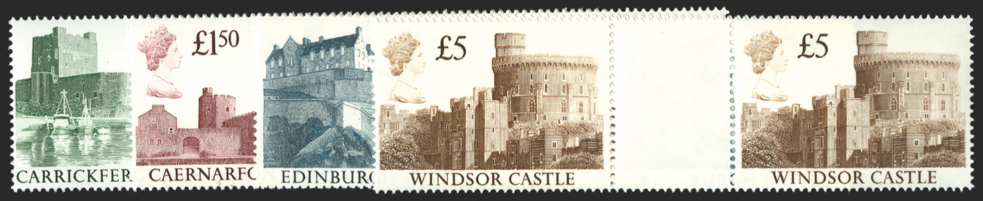 Great Britain 1988 £1-£5 "Castles", SG1410/3