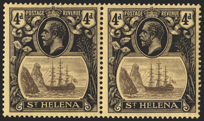 ST HELENA 1922-37 4d grey and black/yellow, SG92b