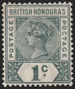 BRITISH HONDURAS 1891-1901 1c dull green (UNUSED), SG51a