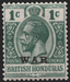 BRITISH HONDURAS 1917-18 1c blue-green (UNUSED), SG116ax