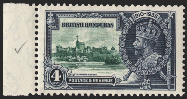 BRITISH HONDURAS 1935 Silver Jubilee 4c green and indigo (UNUSED), SG144d