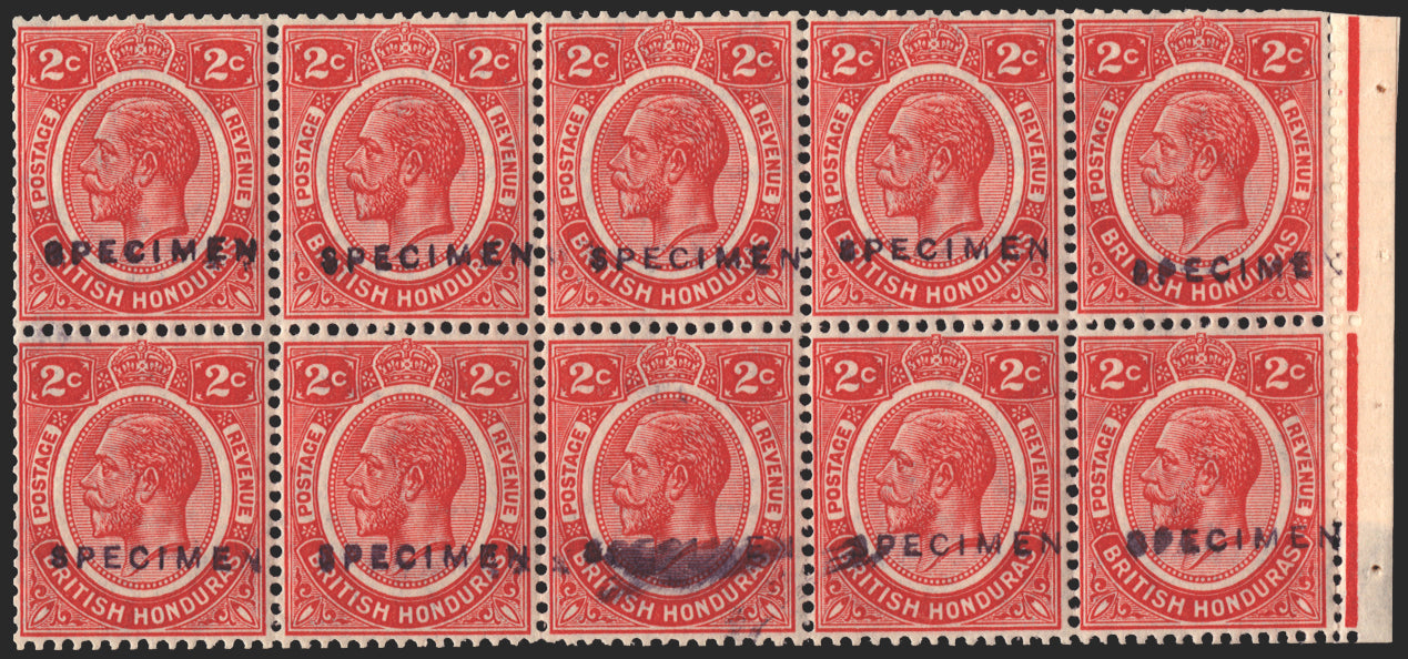 BRITISH HONDURAS 1922-33 2c rose-carmine Specimens, SG128
