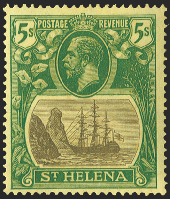 ST HELENA 1922-37 5s grey and green/yellow (UNUSED), SG110a