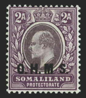 SOMALILAND PROTECTORATE 1904-05 2a dull and bright purple Official, variety, SGO12a