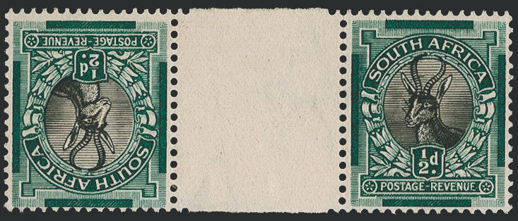 SOUTH AFRICA 1930-45 ½d black and green 'SUIDAFRIKA', variety, SG42b var