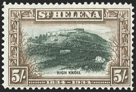 ST HELENA 1934 Centenary 5s black and chocolate, SG122