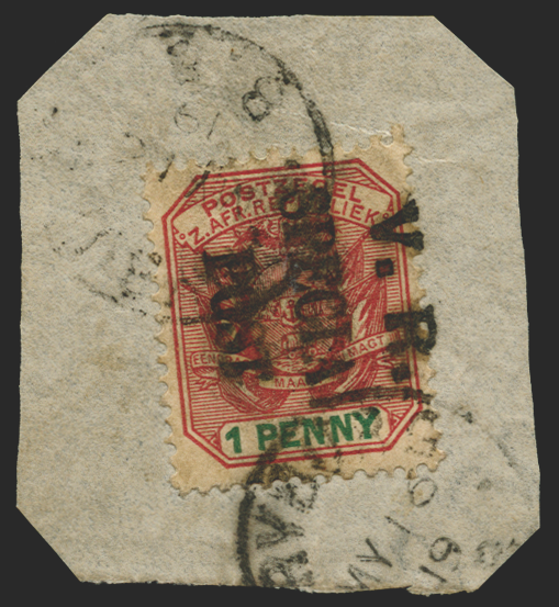 South Africa Cape of Good Hope, VRYBURG 1900 1d rose-red and green, SG12var
