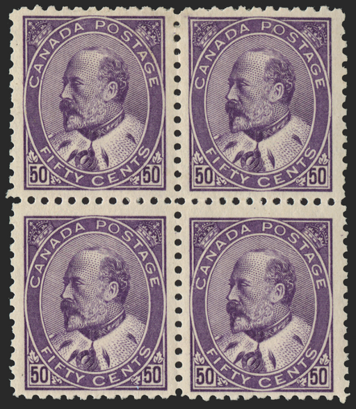 CANADA 1903-12 50c deep violet (UNUSED), SG187