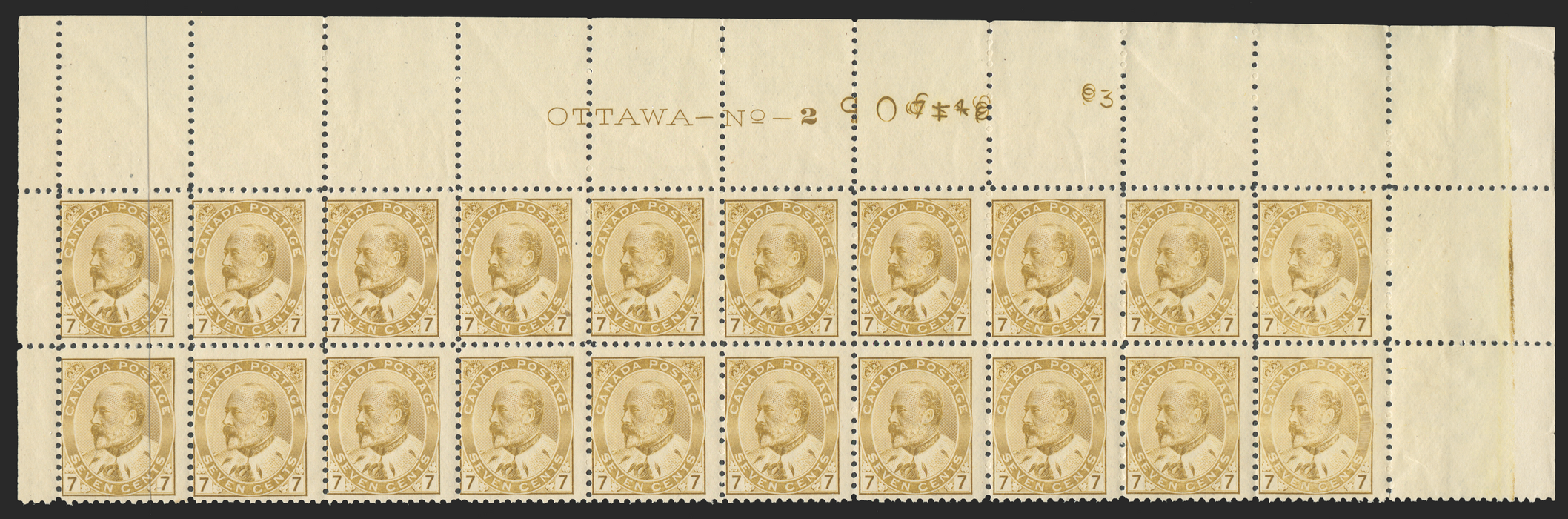 CANADA 1903-12 7c straw, SG181a