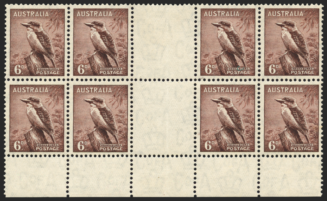 AUSTRALIA 1937-49 6d purple-brown 'Kookaburra' (UNUSED), SG172