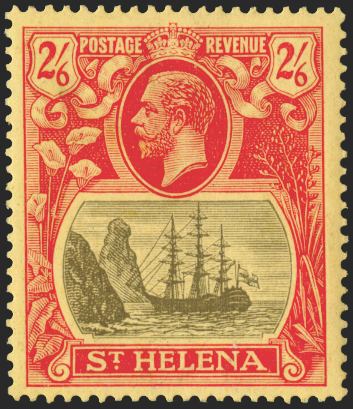 ST HELENA 1922-37 2s6d grey and red/yellow, (UNUSED) SG94b