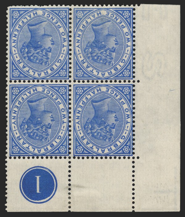 GIBRALTAR 1898 2½d bright ultramarine variety, SG42w
