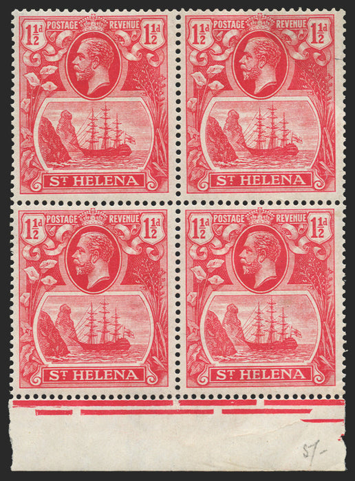 ST HELENA 1922-37 1½d rose-red, variety, SG99/b