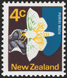 NEW ZEALAND 1973-76 4c 'Puriri Moth' error, SG1011f
