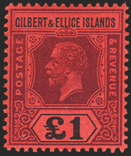 GILBERT & ELLICE ISLANDS 1912-24 £1 purple and black/red, SG24