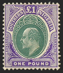 SOUTHERN NIGERIA 1904-09 £1 green and violet, SG32ab