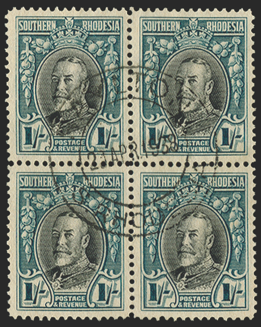 SOUTHERN RHODESIA 1931-37 1s black and greenish blue, SG23b