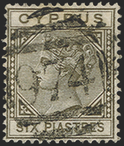 CYPRUS 1881 6pi olive-grey, SG15