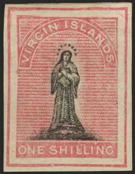 VIRGIN ISLANDS 1868 1s black and rose-carmine (PROOF), SG21