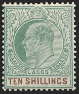 Nigeria (Lagos) 1904 10s green and brown, SG53