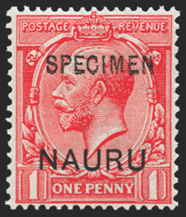 NAURU 1916-23 1d bright scarlet Specimen, SG2