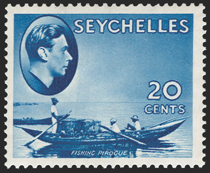 SEYCHELLES 1938-49 20c blue, SG140