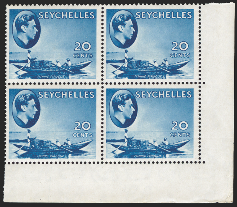 SEYCHELLES 1938-49 20c blue, SG140