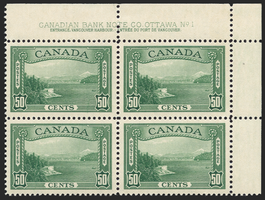 CANADA 1937-38 50c green (UNUSED), SG366