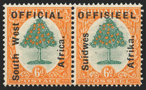 SOUTH WEST AFRICA 1926 6d green and orange Official, SGO4