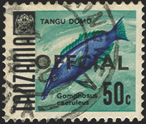 TANZANIA 1970-73 50c on glazed paper Official, error, SGO37a