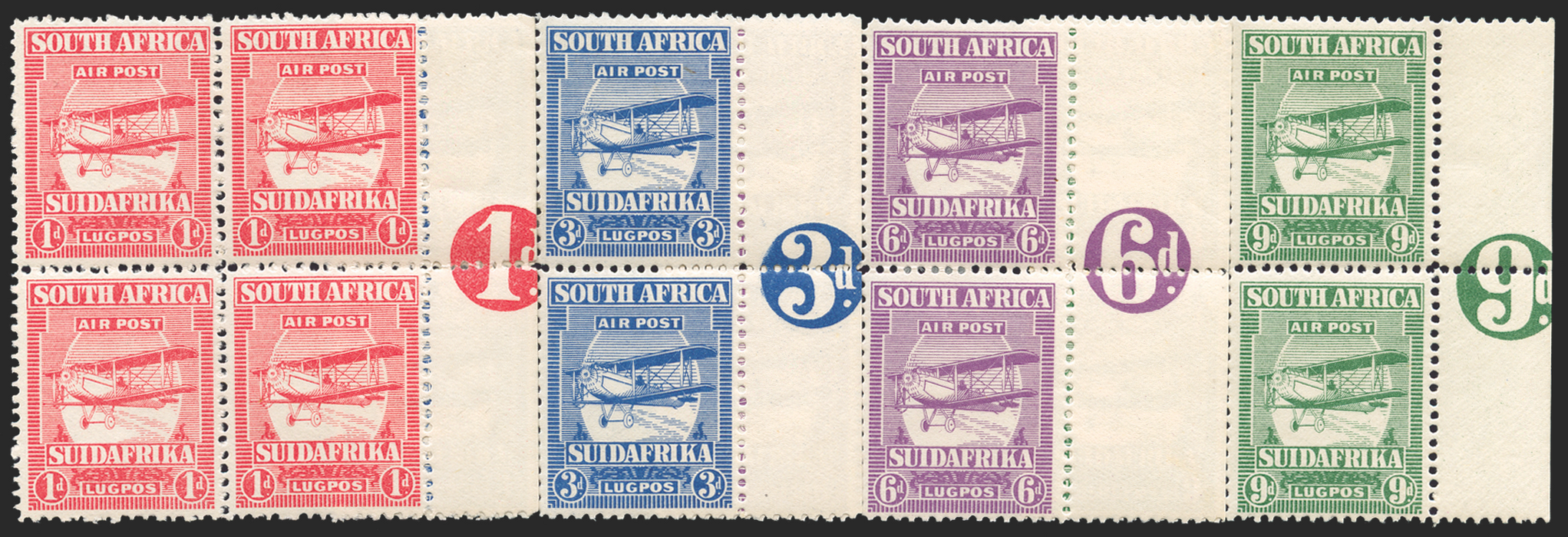 SOUTH AFRICA 1925 'Air' set of 4 to 9d, SG26/9