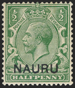 NAURU 1916-23 ½d yellow-green variety, SG1c