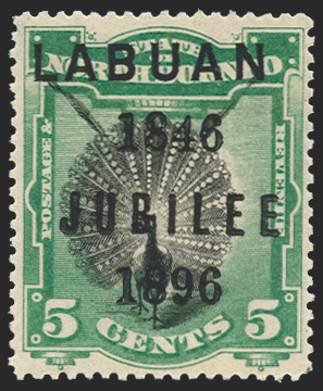 NORTH BORNEO LABUAN 1896 Jubilee 5c black and green, SG86