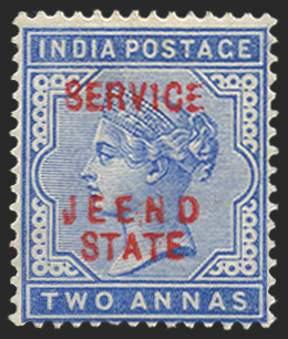 I.C.S. JIND 1885 2a dull blue Official, SGO9