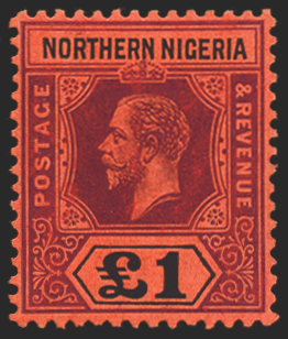 NORTHERN NIGERIA 1912 £1 purple and black/red, SG52