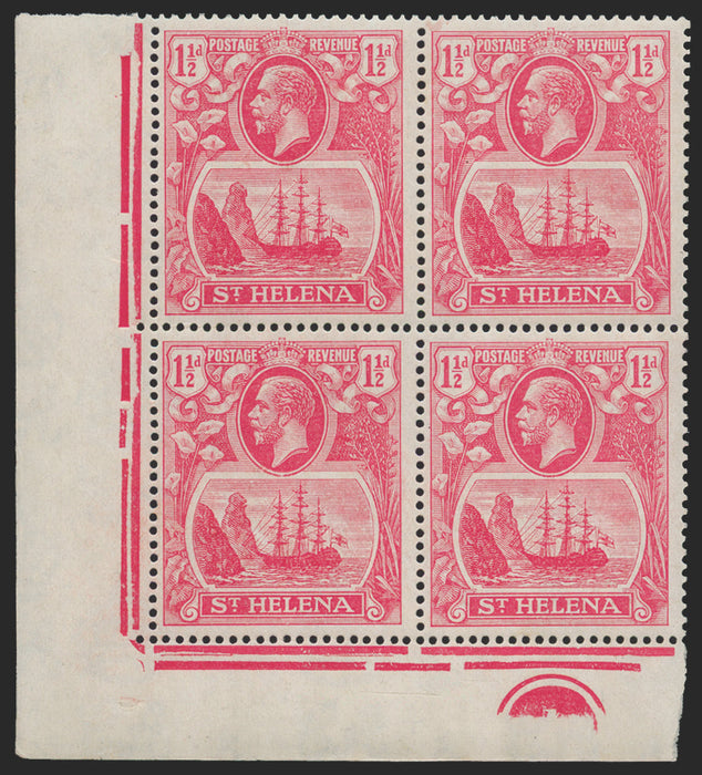 ST HELENA 1922-37 1½d rose-red, variety, SG99/c