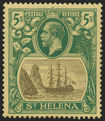 ST HELENA 1922-37 5s grey and green/yellow, (UNUSED) SG95b