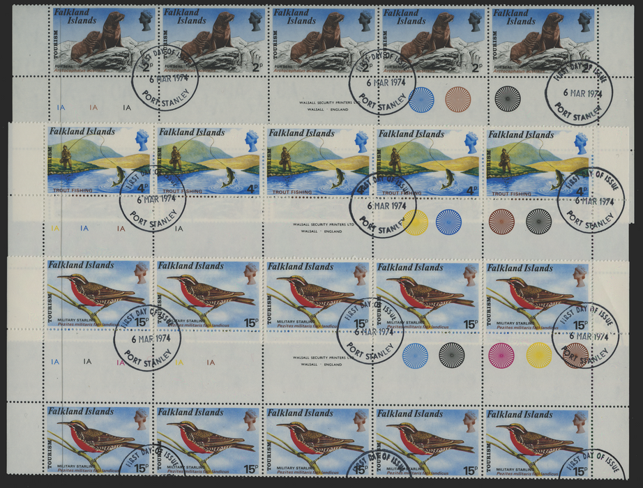 FALKLAND ISLANDS 1974 Tourism 2p, 4p, 15p set of three, SG296/299